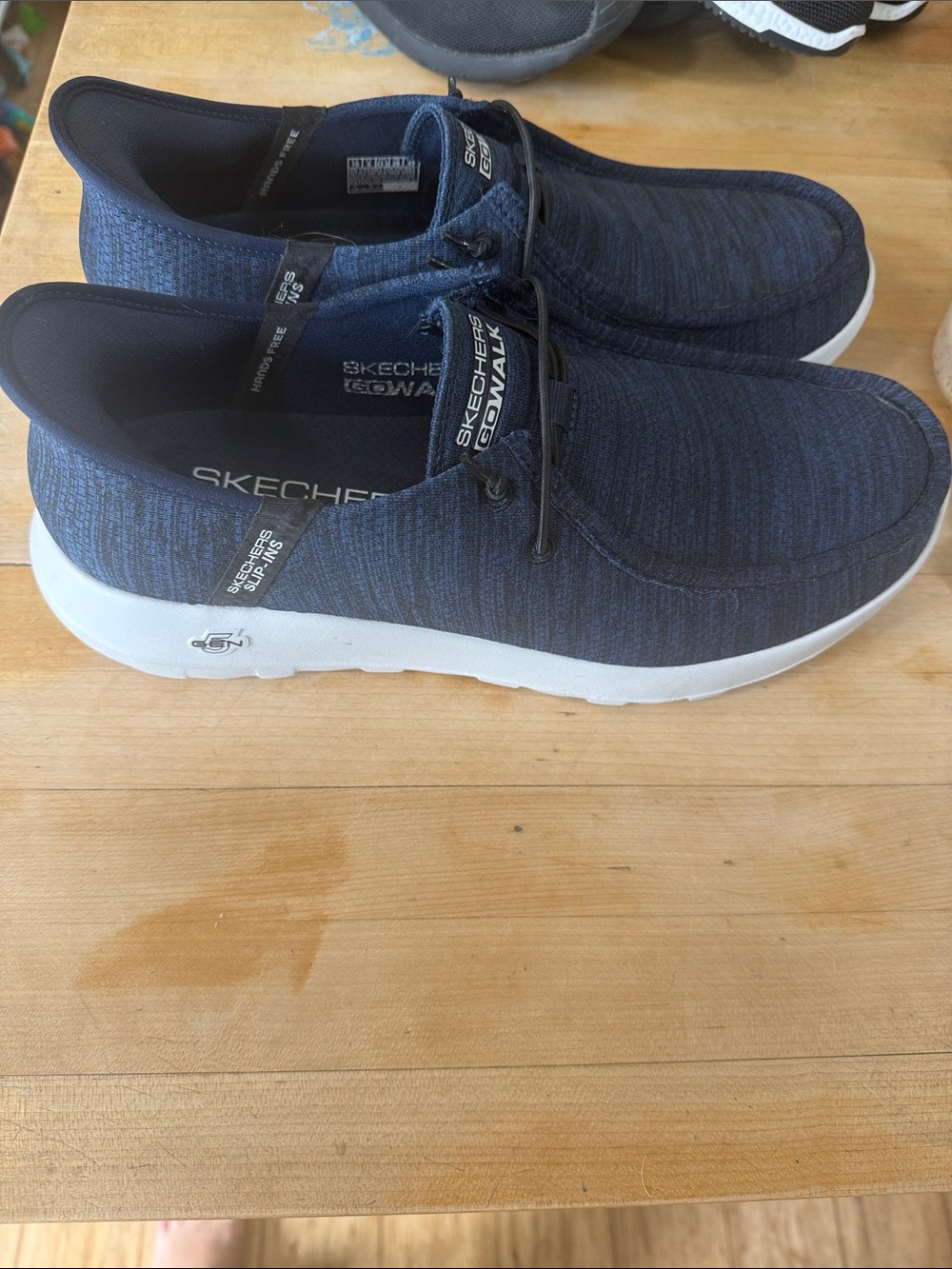 Skechers Navy Blue Slip-On Casual Loafers with White Sole